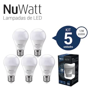 Kit 5 Lampada Led Bulbo 12w Samsung A65 E27 Luz Branca Fria