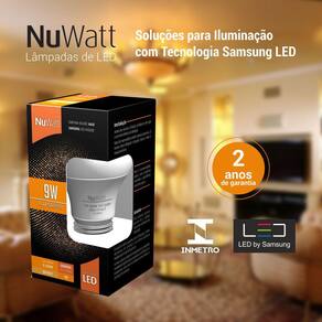 Lampada LED Bulbo 9W Samsung A60 E27 3000K Luz Amarela Quente
