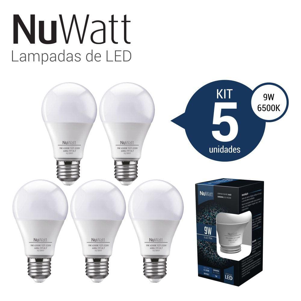 Kit 5 Lampada Led Bulbo 9w Samsung A60 E27 Luz Fria Branca W