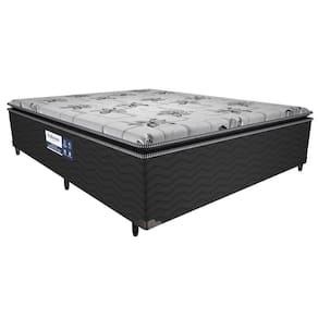 Cama Box Conjugado Casal: Colchão Ortopédico D28 Pillow Top Black (138x188x50)