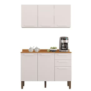 Armário De Cozinha Aereo Balcão New Valencia 6 Portas Sallet Branco