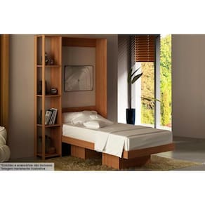 Cama Solteiro Multifuncional Articulada Dobrável Cm8013 Amêndoa - Tecno Mobili