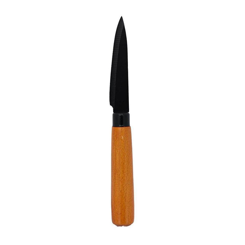 Faca Para Legumes 3 Polegadas Inox Premium Wood Black Cabo Madeira - Tuut