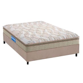 Cama Box Casal: Colchão Espuma D45 Probel Guarda Costas + Base Crc Suede Clean(138x188)