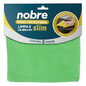 Pano De Microfibra 40X40Cm Pacote 2 Unid. Verde Slim - Nobre