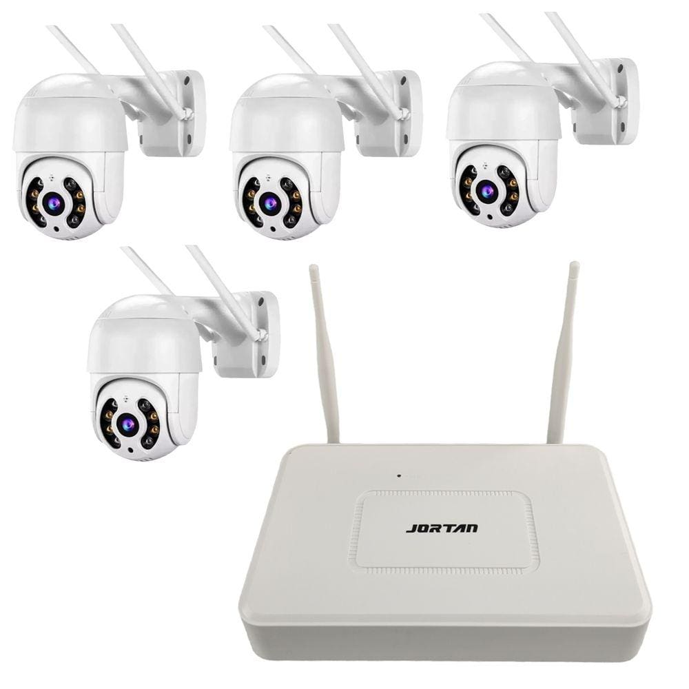 4 Cameras Sem Fio DVR NVR Segurança App Celular Gravador de Video Wifi Microfone Alto Falante Visao Noturna Ip66 Casa Rua Varanda