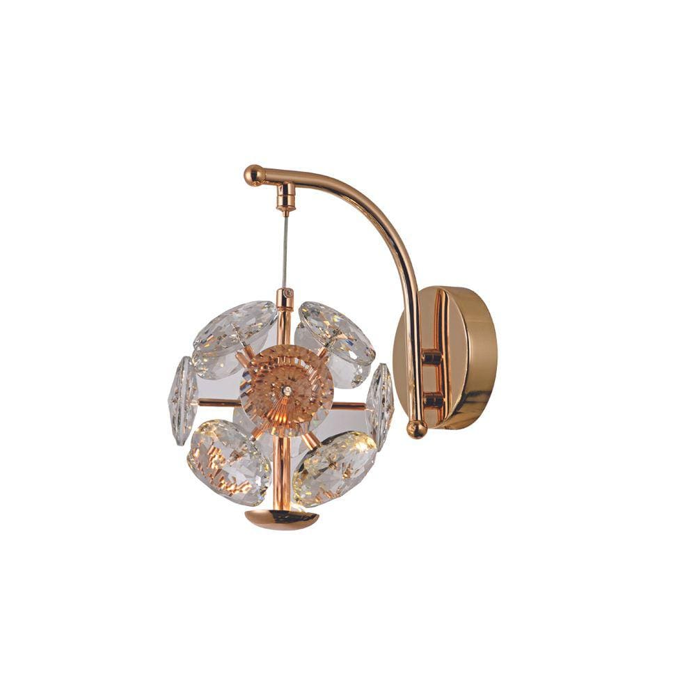 Arandela Cristais Dourado 15cm Led 5W 3000K Bivolt