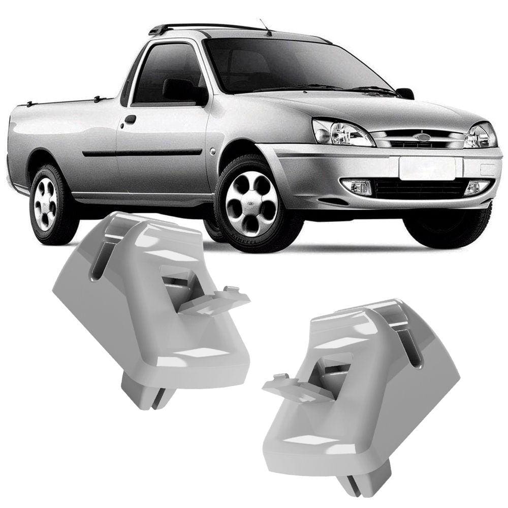 Kit 2 Grampos Presilhas Suporte Cinza Quebra Sol Courier 97 A 2007 2008 2009 2010 2011 2012 2013