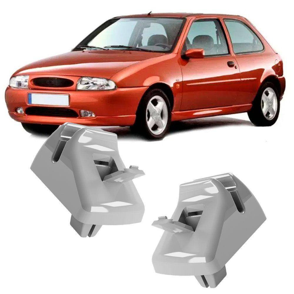 Kit 2 Grampos Presilhas Suporte Cinza Quebra Sol Fiesta Hatch CLX Class 96 97 98 99