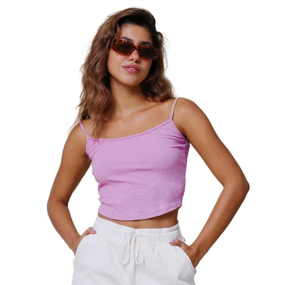Regata Feminina Alcinha Canelada Riu Kiu Rosa 10649
