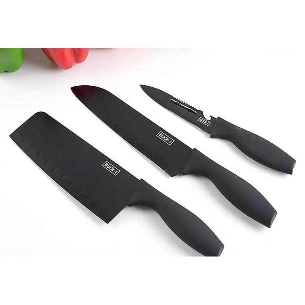 Kit Cozinha Faca 5 Peças Aco Inoxidavel