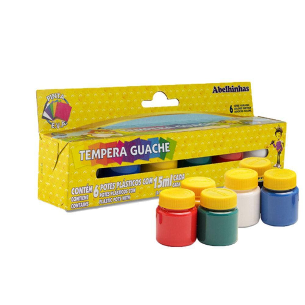 Tinta Guache Tempera Guache 15ml 6 Cores Abelinhas - Acrilex
