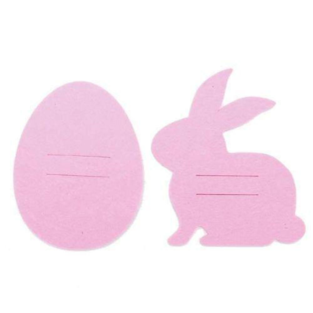 Porta Talher De Páscoa Feltro Ovo/Coelho Rosa 1021550 Jg C/4