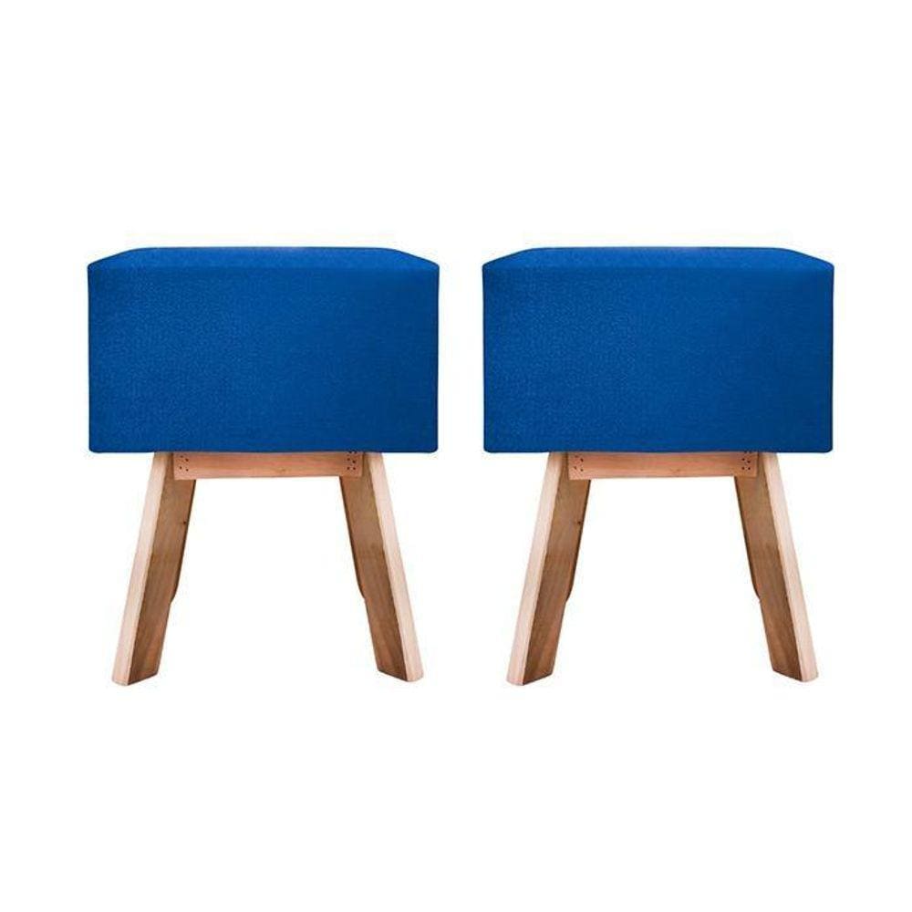 Kit Banqueta Suede -  Qd  - - Azul Royal