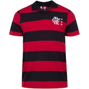 Camisa Polo Braziline Flamengo Control Masculina - Vermelho e Preto
