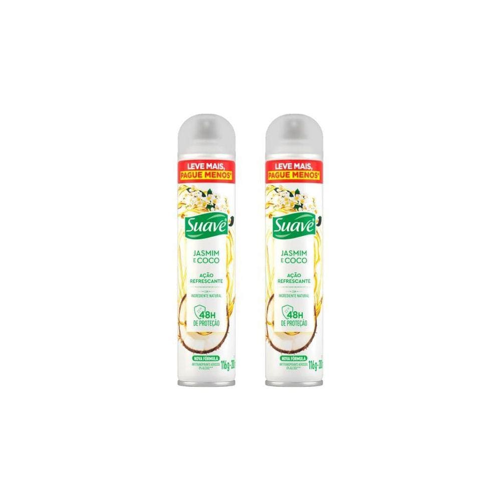 Desodorante Aero Suave 200Ml Fem Jasmim/Coco-Kit C/2Un