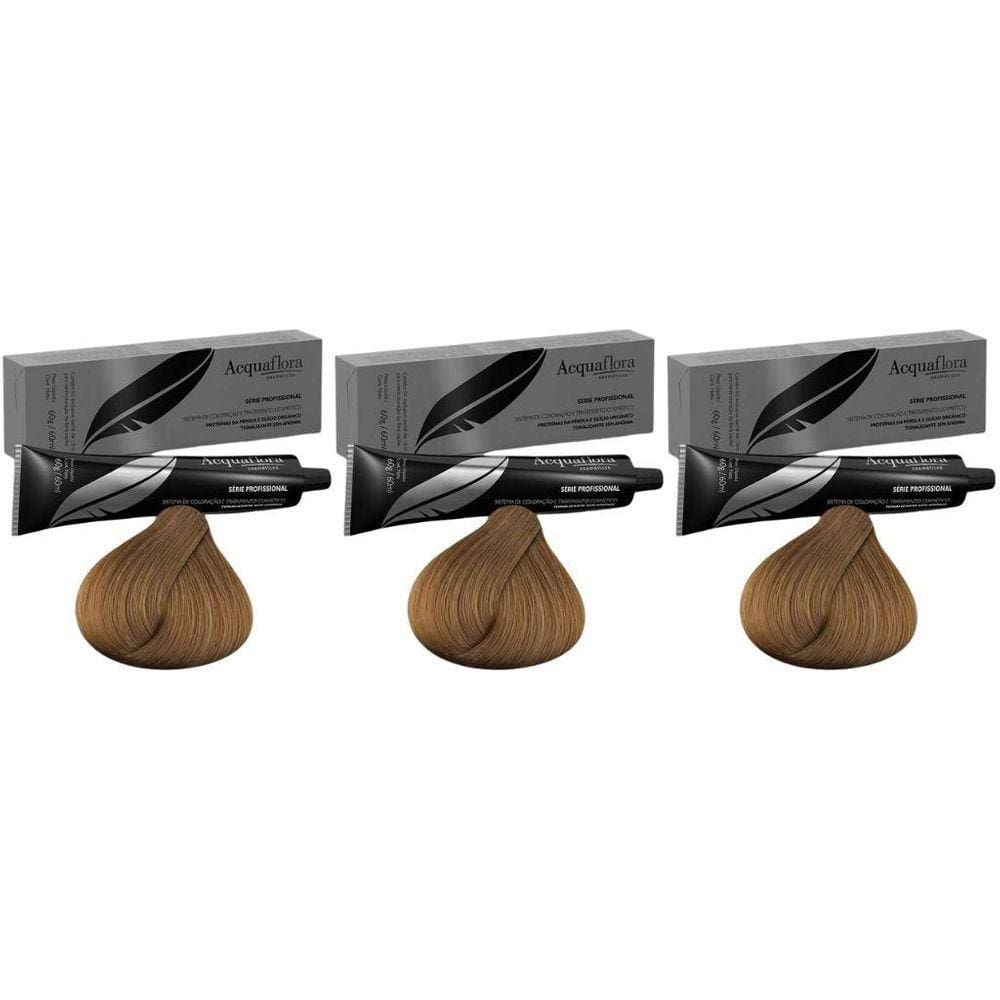 Coloraçao Acquaflora Sem Amonia 7.0 Louro Natural-Kit C/3Un