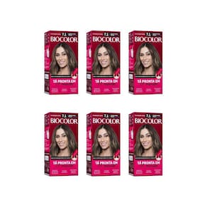Coloraçao Biocolor Creme 7.1 Louro Cinza Medio-Kit C/6Un
