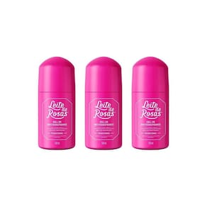 Desodorante Roll-On Leite De Rosas Trad 50Ml-Kit C/3Un