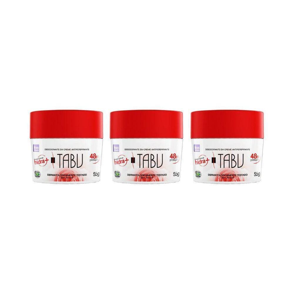 Desodorante Creme Tabu 55G Tradicional - Kit Com 3Un