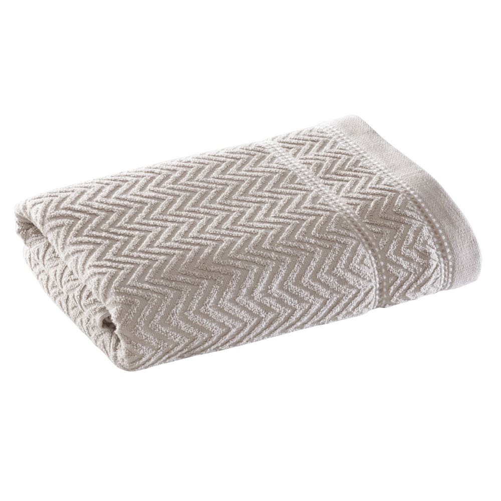 Toalha Banhão Gigante 100% Algodão Bege Chevron Corttex