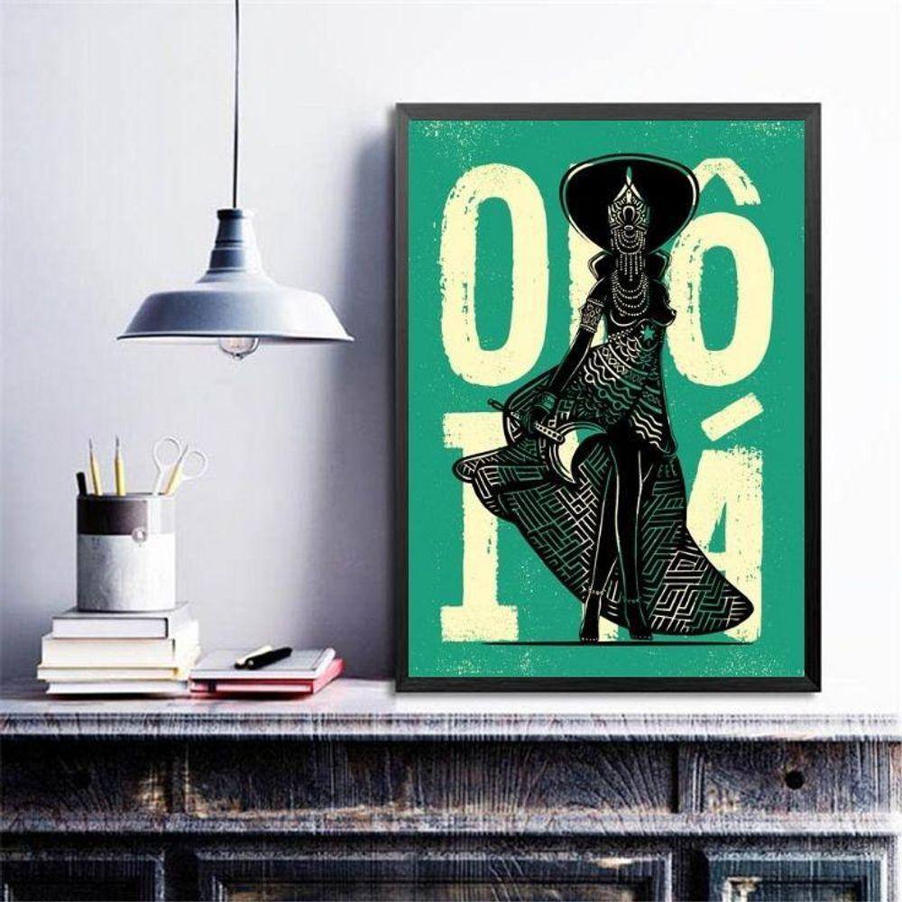 Quadro Poster Candomblé Iemanjá 33X24Cm - Com Vidro