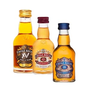 Kit Miniaturas Whisky Chivas 12, 15 e 18 anos 50ml