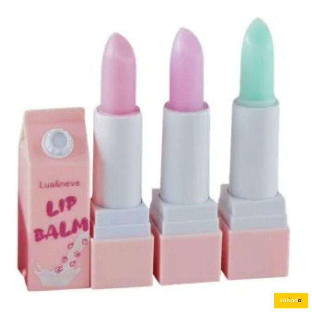 Lip Balm Hidratante Caixa Leite Batom Labial Aloe Lua&Neve