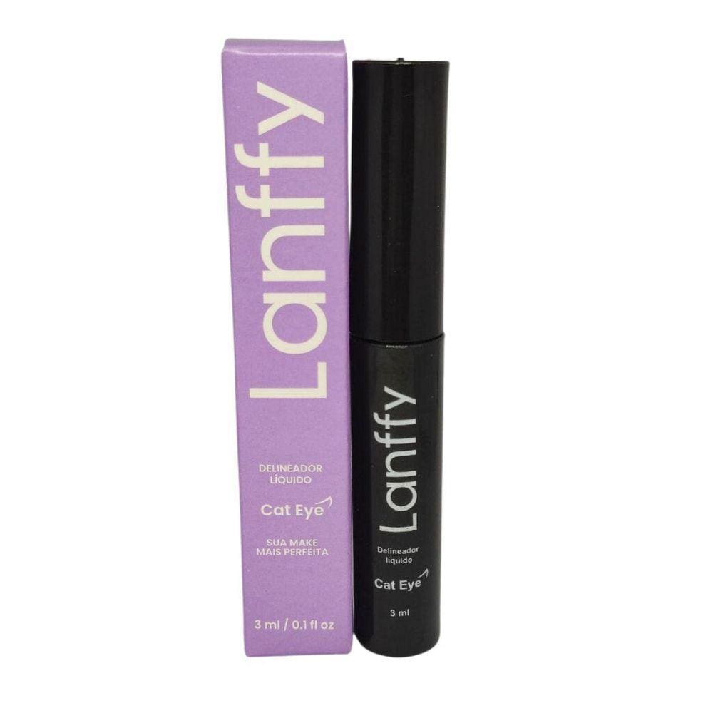 Delineador Líquido Para Olhos Cor Preto Lanffy Cat Eyes