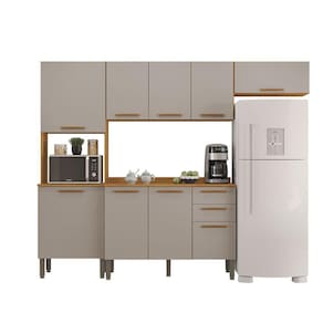 Cozinha Completa New Valencia 4 Peças 8 Portas Salleto Cinamomo - Off White