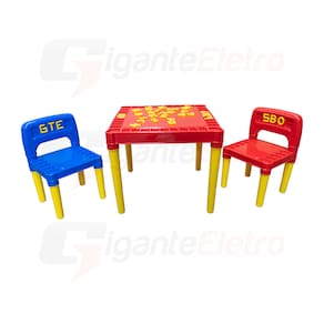 Mesa Educativa Infantil Didática Com Duas Cadeiras Tritec