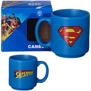 Mini Caneca Superman Super Homem Azul Café Expresso Empilhável Cerâmica 100ML Oficial DC Comics