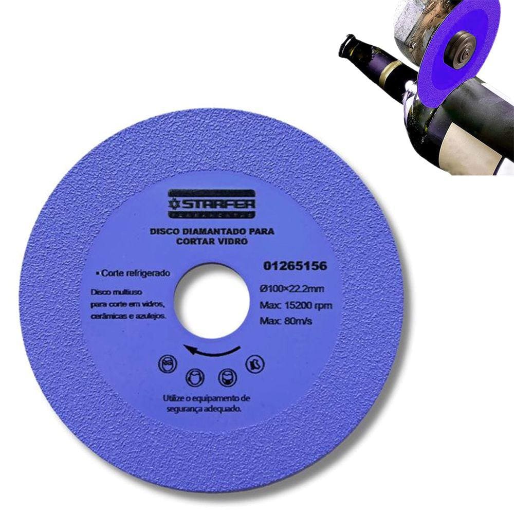 Disco de Corte Diamantado para Vidro Cerâmica Azulejos 100x22mm - Starfer