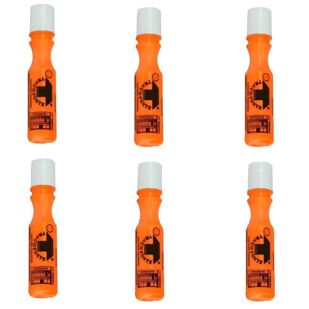 Kit 6 Marcadores Industriais Varias Cores 2mm 60ml Híbrido BADEN