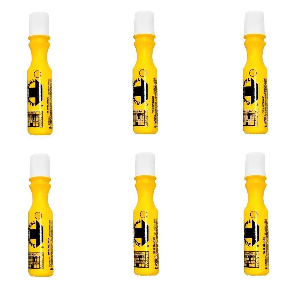 Kit 6 Marcadores Industriais Varias Cores 2mm 60ml Híbrido BADEN