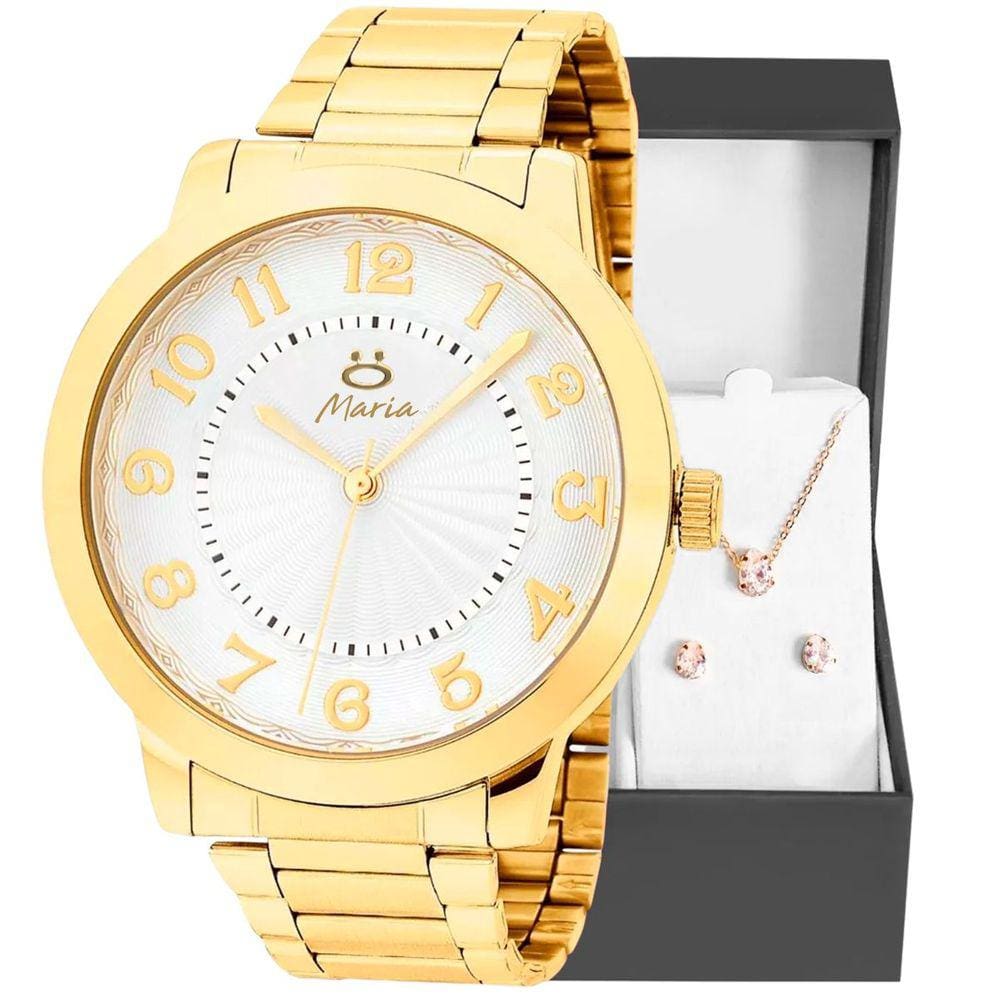 relogio feminino dourado inox aço + caixa qualidade premium moda presente casual social strass
