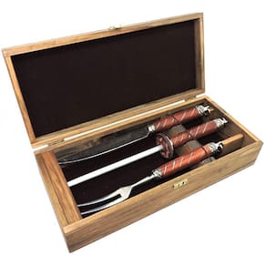 Faca Chaira Garfo Solingen Gourmet c/ Estojo