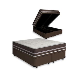 Cama Box com Baú Queen + Colchão de molas - Anjos - Classic Superlastic 158cm