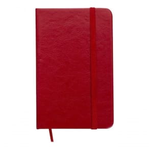 Caderneta Tipo Moleskine Bolso Anotações Couro Sintético Cor Vermelho