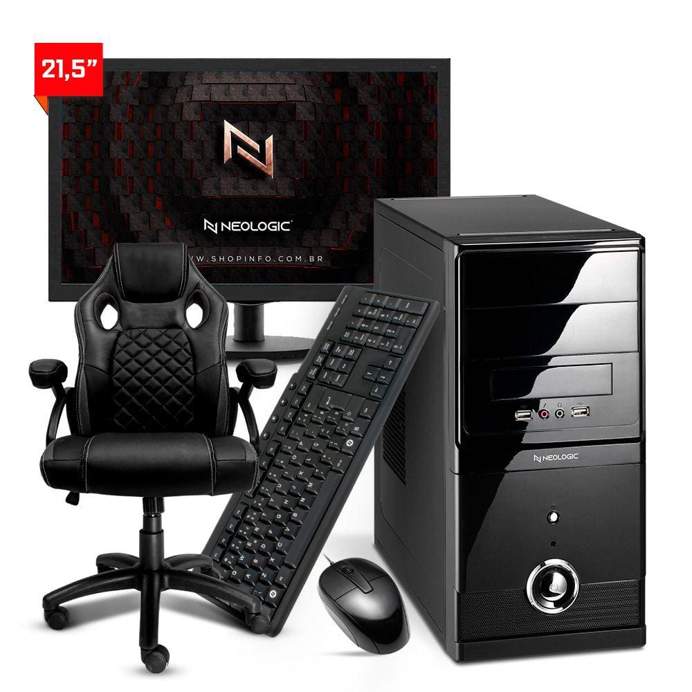 Computador Completo Neologic Home Nli83504 Amd Ryzen 5 5600G (3.9Ghz 19Mb) 16Gb Hd 1Tb + Cadeira