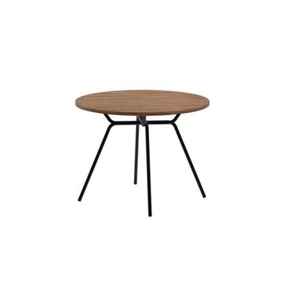 Mesa De Sala Jantar 1588 Aço C-tampo Madeirado 100cm Freijo C- Preto - Carraro
