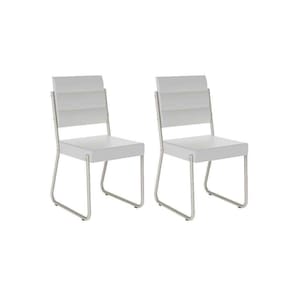 Cadeira Sala De Jantar 1736 Aço Kit 2 Uni Branco-prata - Carraro