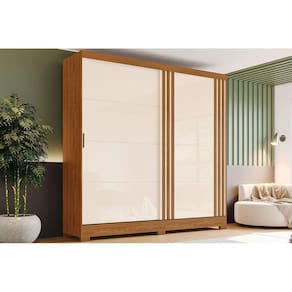 Guarda Roupa Casal 2 Portas De Correr E 3 Gavetas C- Pés Briz B352 Nature-off White - Henn