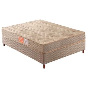 Cama Box Casal: Colchão Espuma D33 Paropas Pasquale + Base Crc Rústico Clean(138x188)