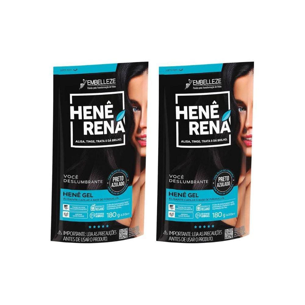 Hene Rena 180G Preto Azulado - Kit Com 2Un