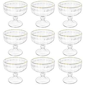 Taça Sobremesa Em Cristal Imperial Fio Ouro 200Ml 9 Peças