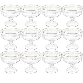 Taça Sobremesa Em Cristal Imperial Fio Ouro 200Ml 12 Peças