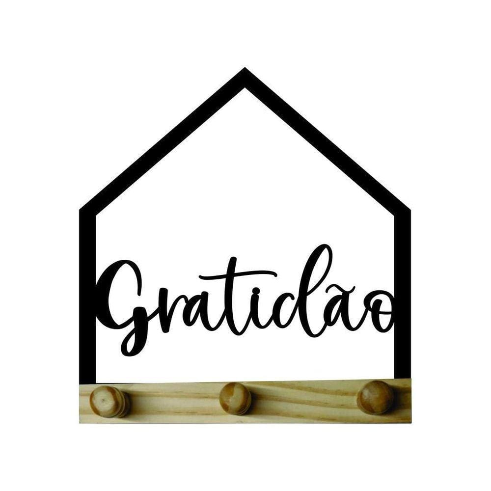 Porta Chaves Formato Casa Escrito Amor/ Gratidão/ Coração/
