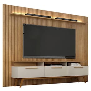 Home Suspenso Ambiente Curitiba com Rack Bancada São Paulo Cinamomo Off White - Valdemóveis