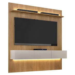 Home Suspenso Frisado Curitiba 180 Cinamomo Off White com Led - Valdemóveis